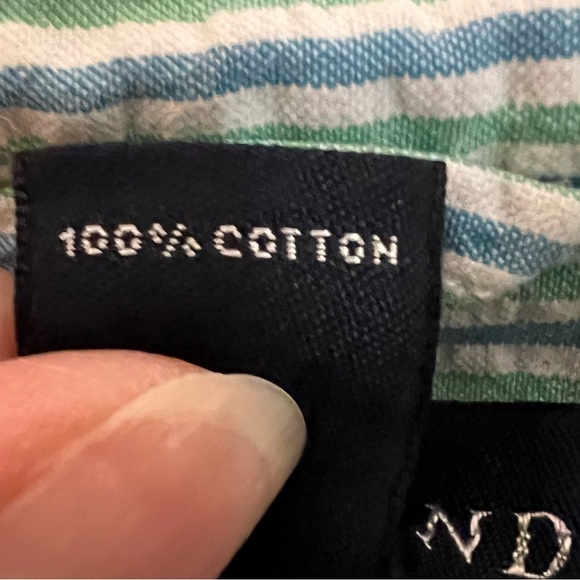 Lands End short sleeve button down seersucker shirt size Large 16-16.5 - Picture 6 of 6